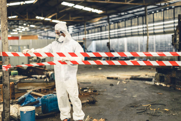 Professional Biohazard Cleanup technician working in Bergheim, TX